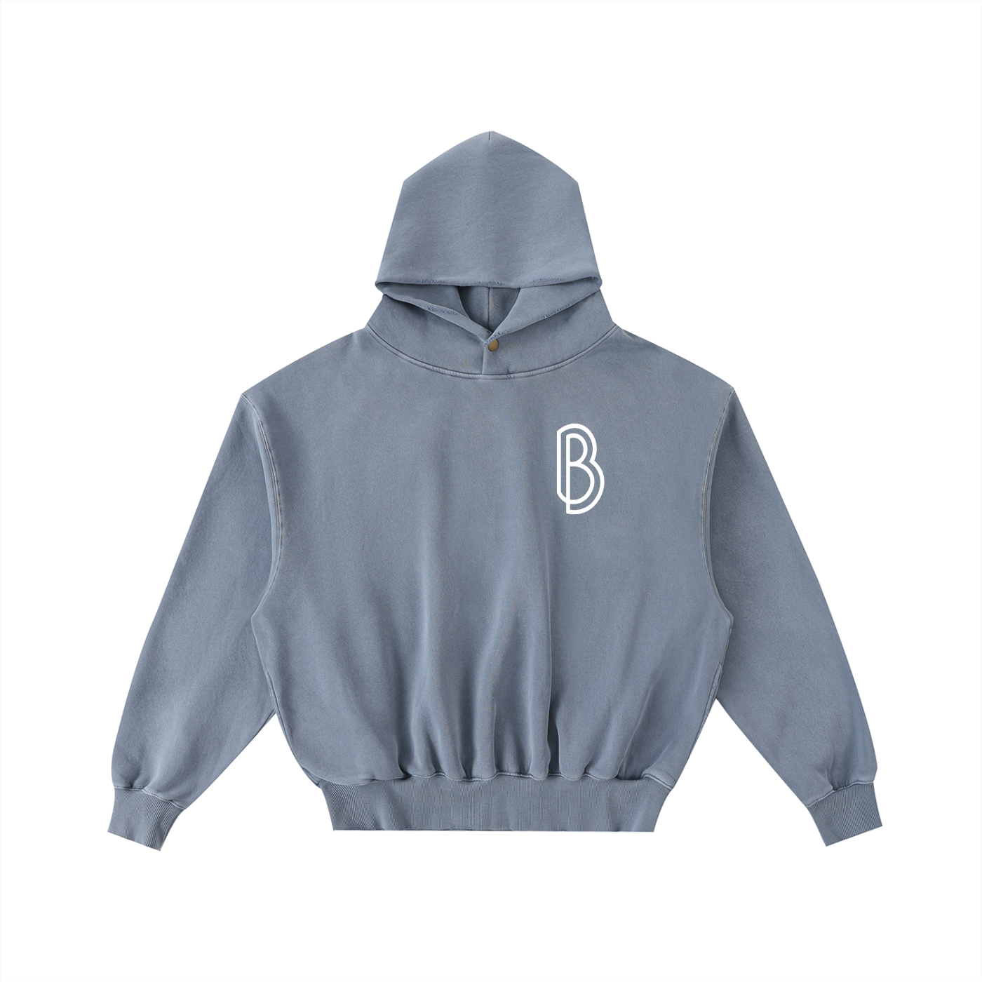 Frayed Enzyme Washed Fleece Hoodie