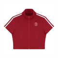 Women's Cropped Full Zip Short Sleeve T-Shirt