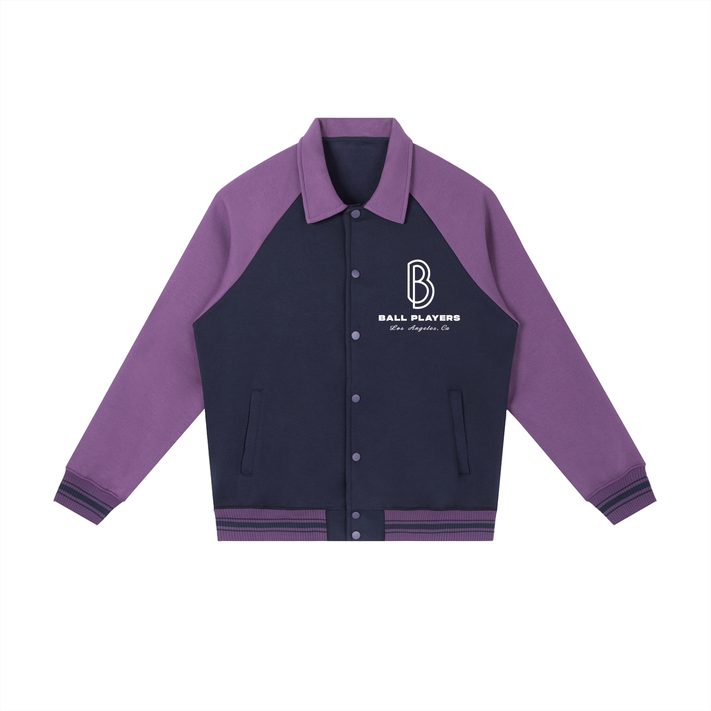 Contrast Raglan Sleeve Baseball Jacket