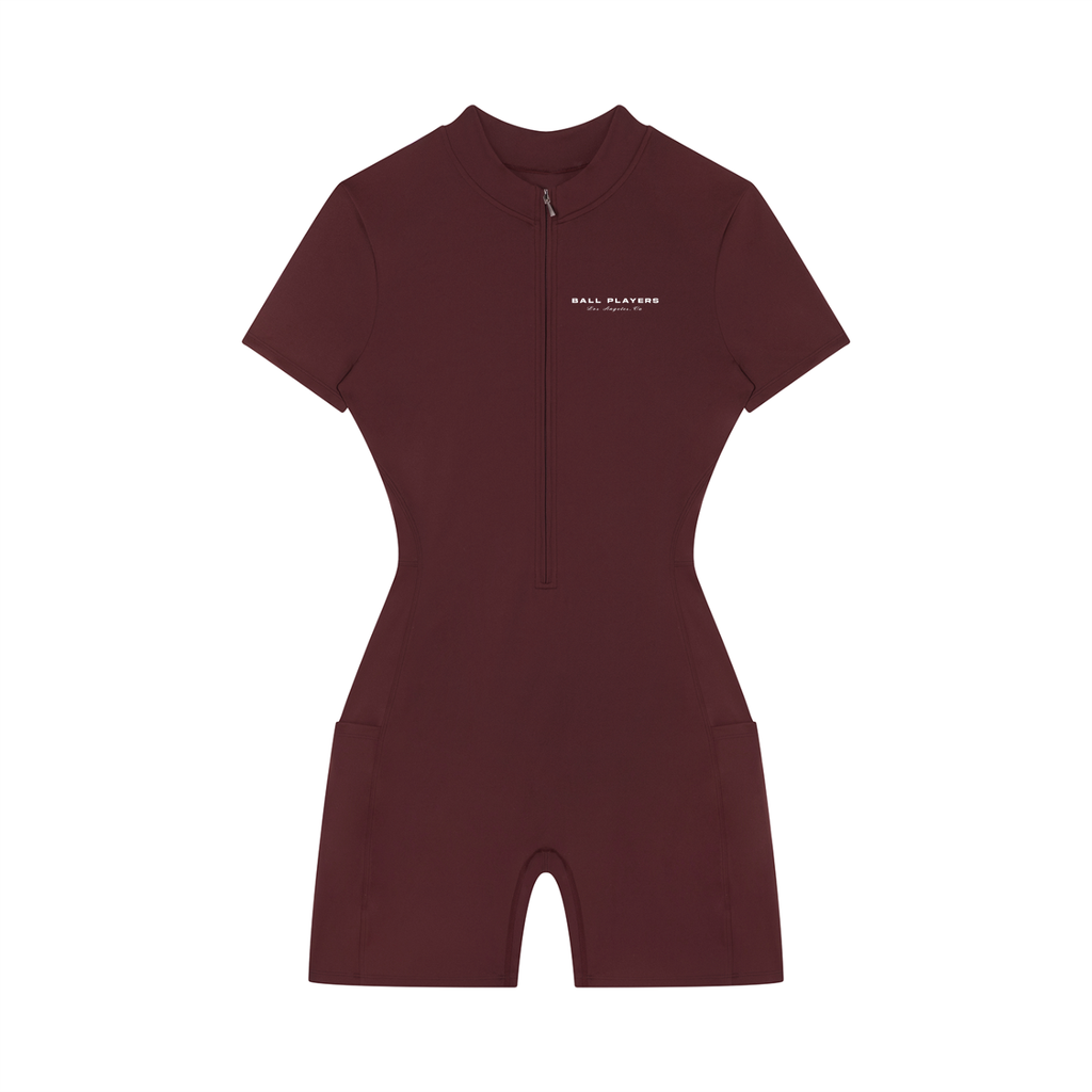 Women's Quarter-Zip Short Sleeve Romper