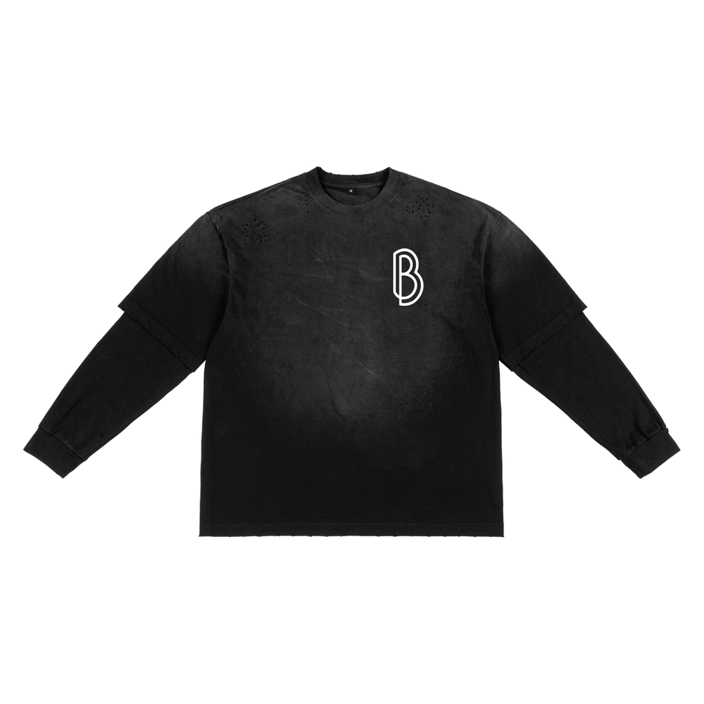 Sunfade Hand-Frayed Faux Two-Piece T-Shirt
