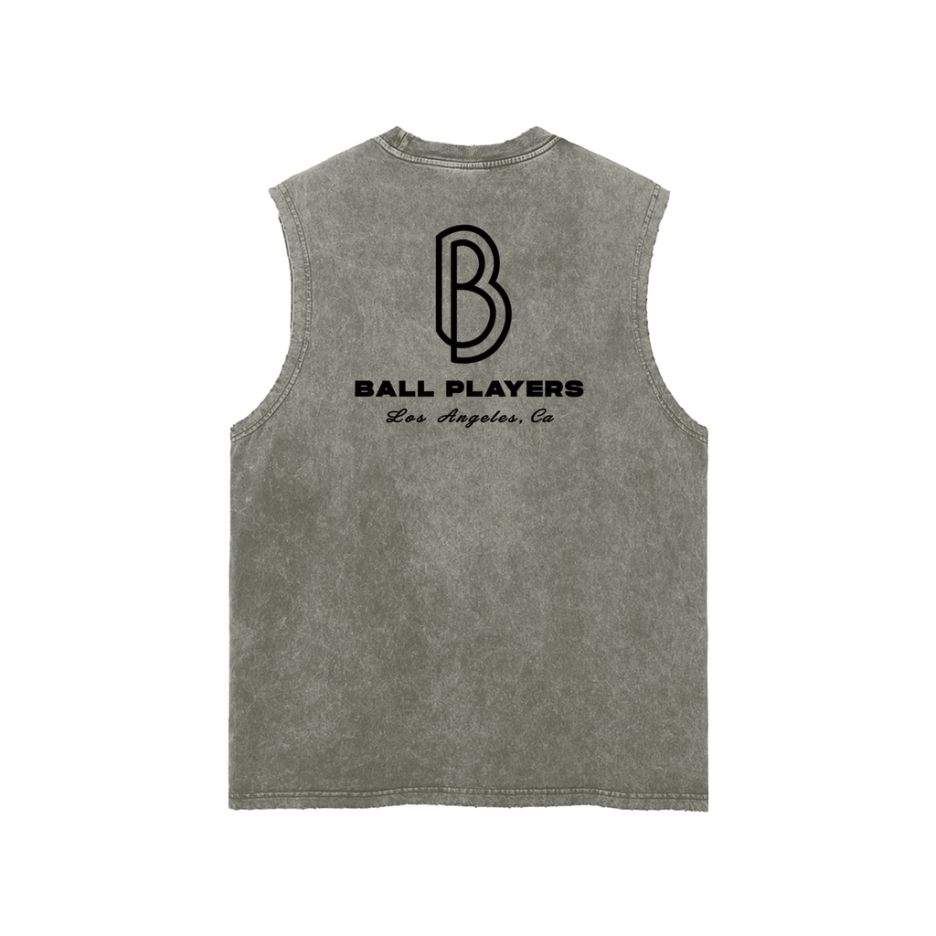 Snow Washed Frayed Hem Tank Top