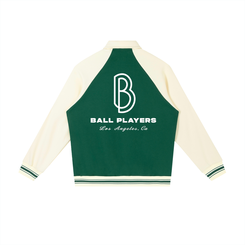 Contrast Raglan Sleeve Baseball Jacket