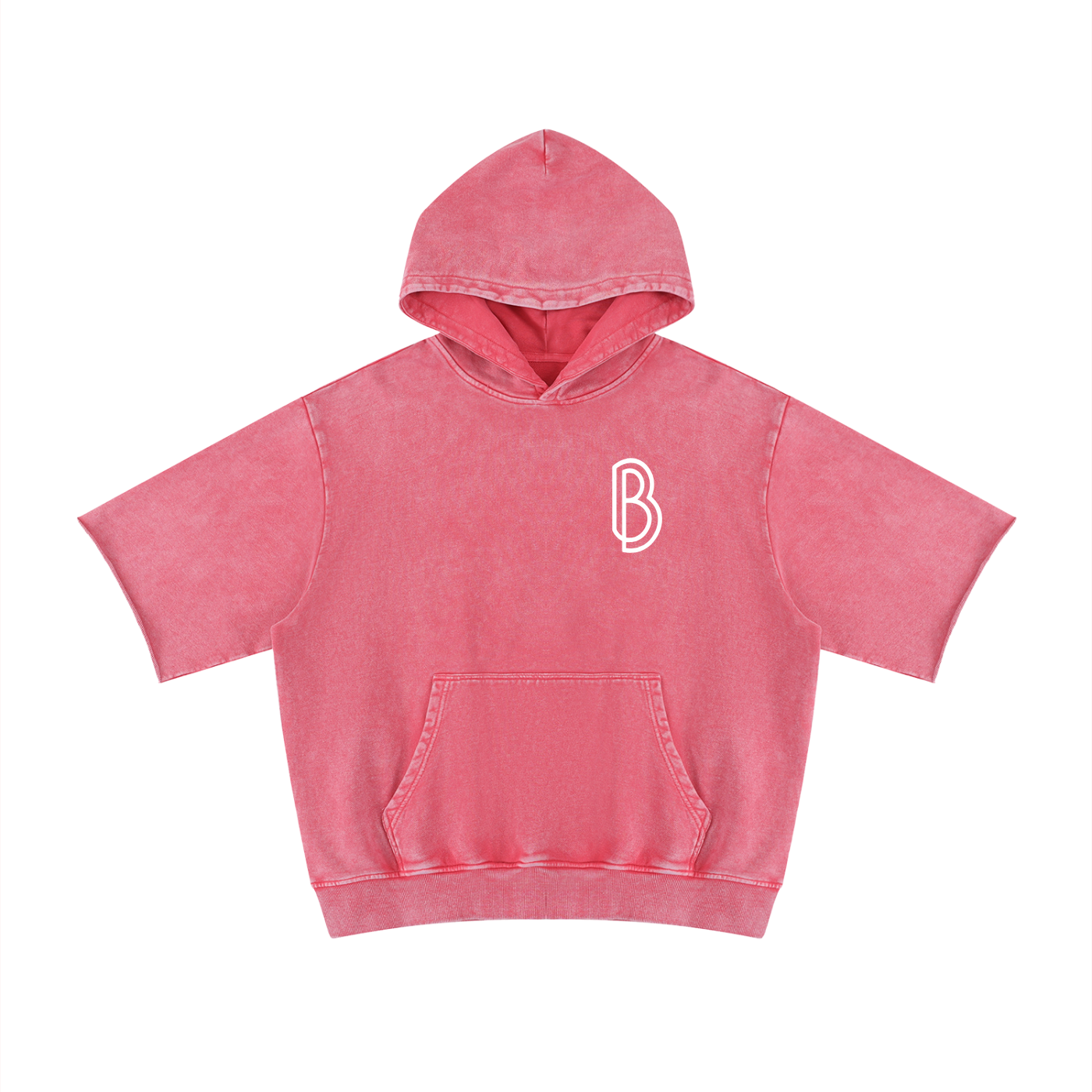 Unisex Mineral Wash Short Sleeve Hoodie
