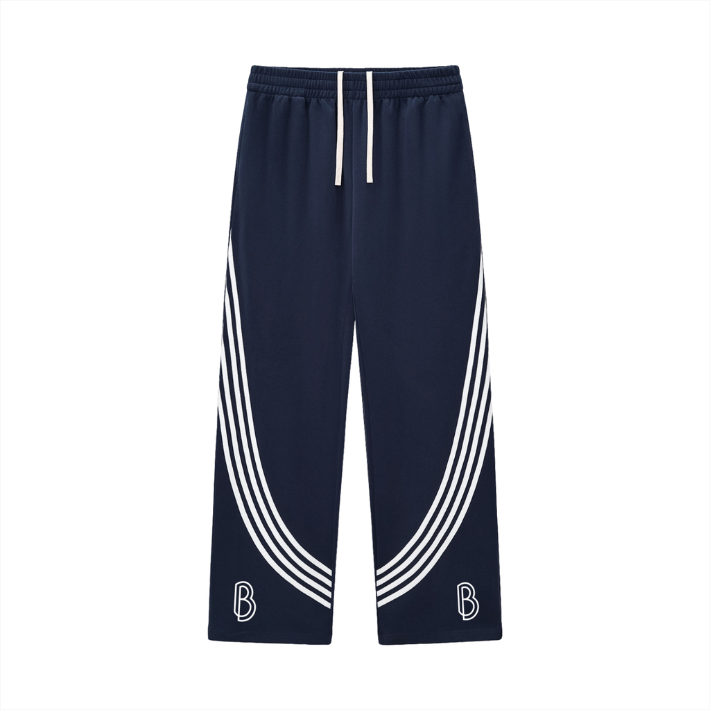 Curved Stripe Straight Sweatpants