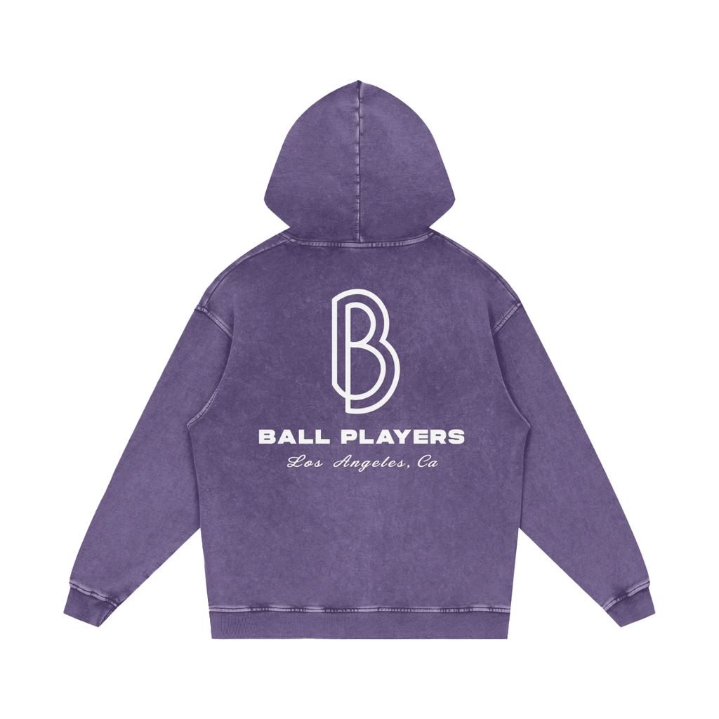 Snow Washed Loose Cotton Hoodie