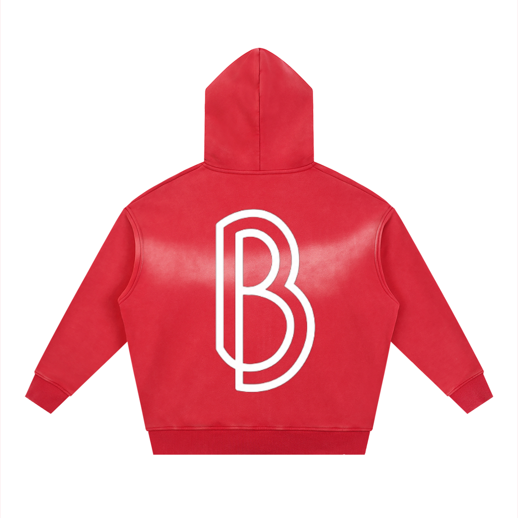 Sunfade Two-way Zipper Boxy Fleece Hoodie