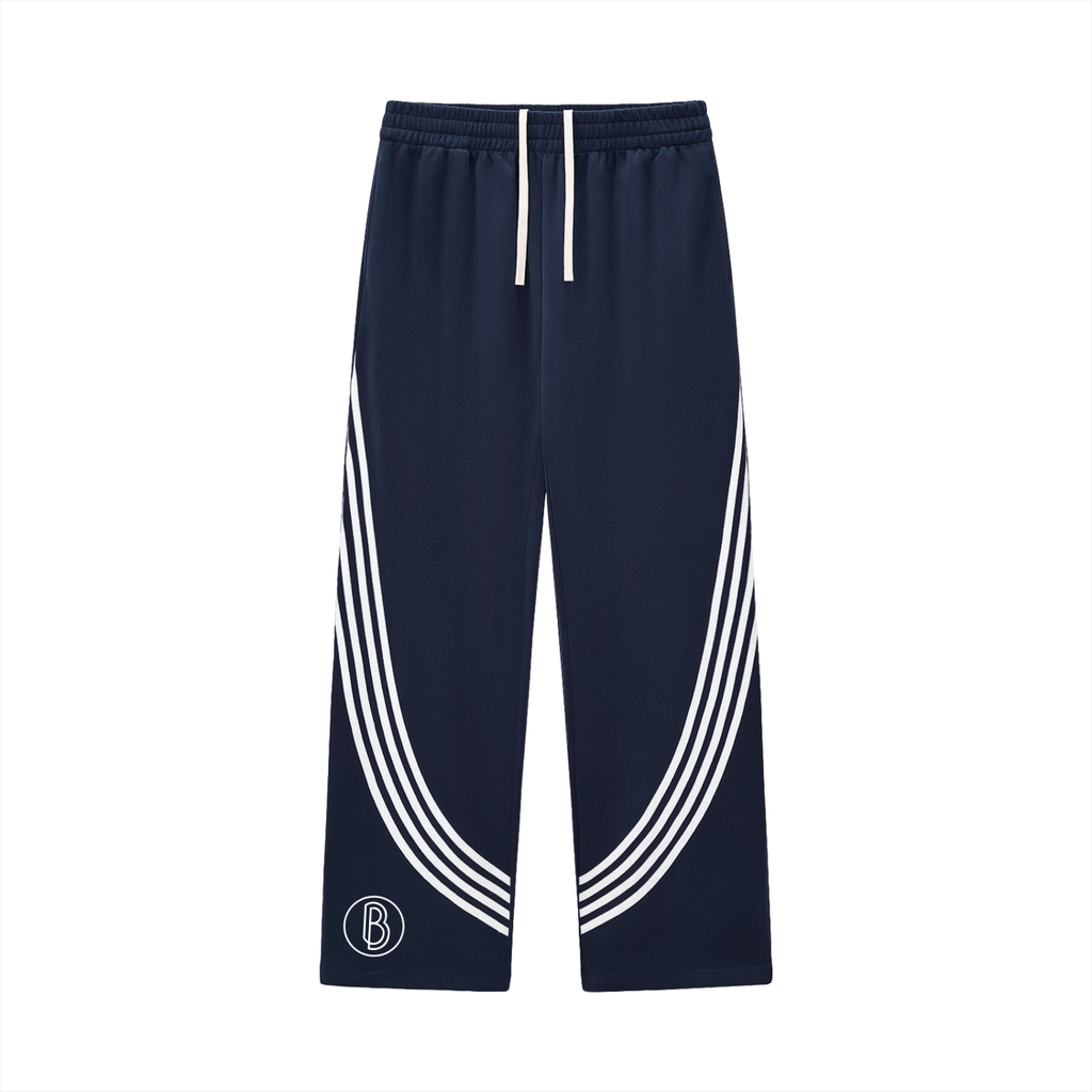 Curved Stripe Straight Sweatpants