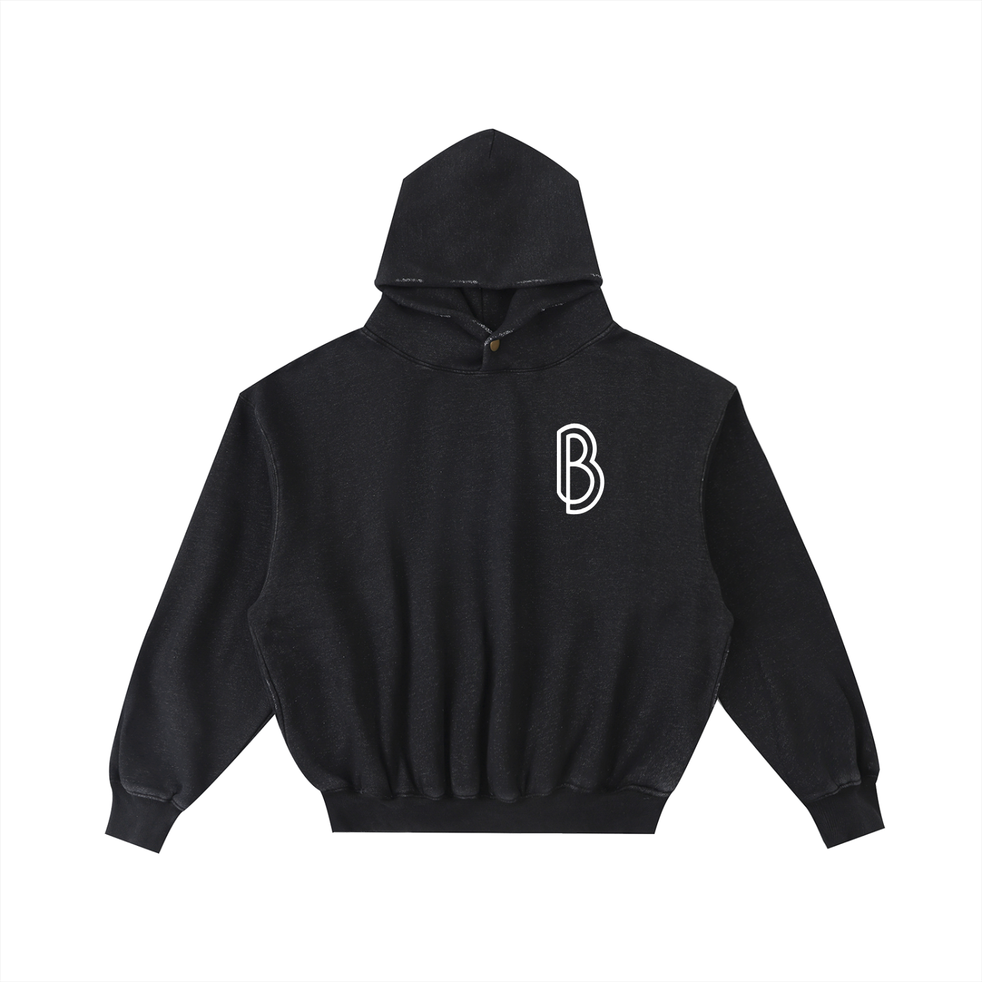 Frayed Enzyme Washed Fleece Hoodie