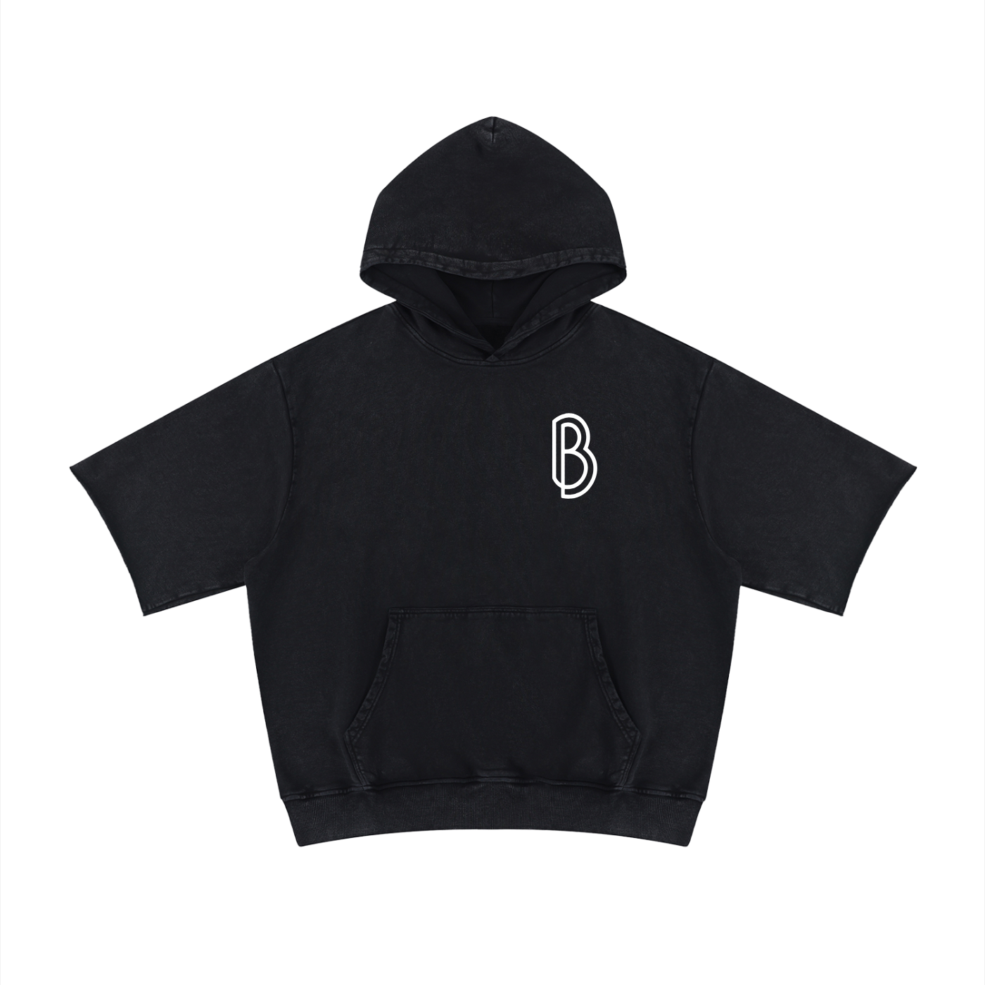 Unisex Mineral Wash Short Sleeve Hoodie