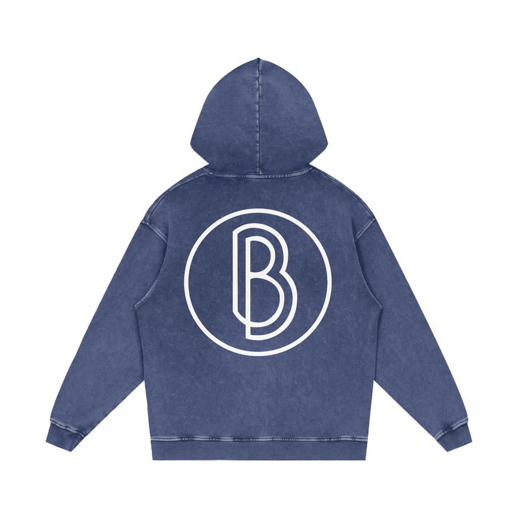 Snow Washed Loose Cotton Hoodie