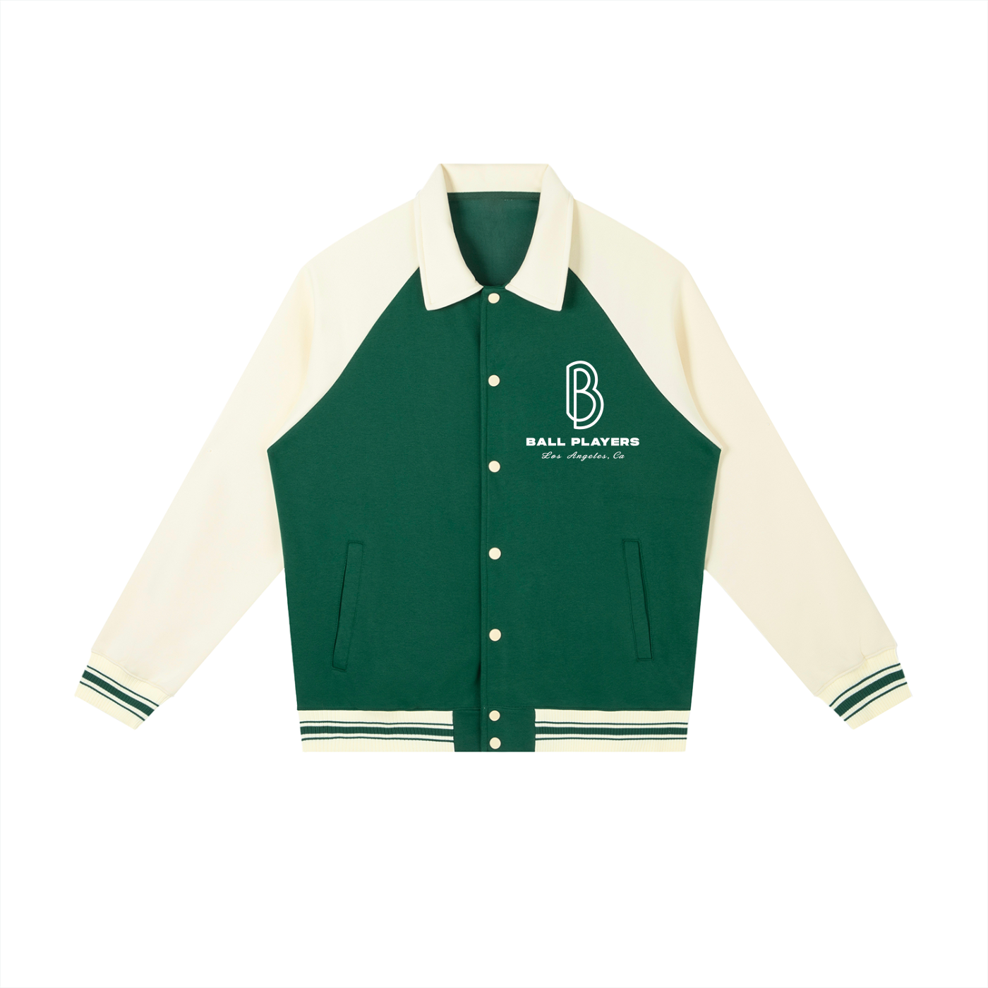 Contrast Raglan Sleeve Baseball Jacket