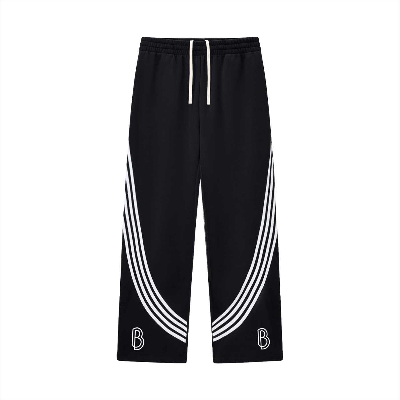 Curved Stripe Straight Sweatpants