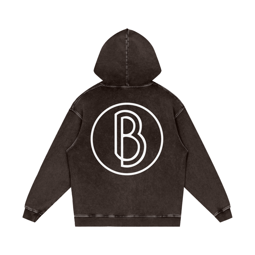 Snow Washed Loose Cotton Hoodie