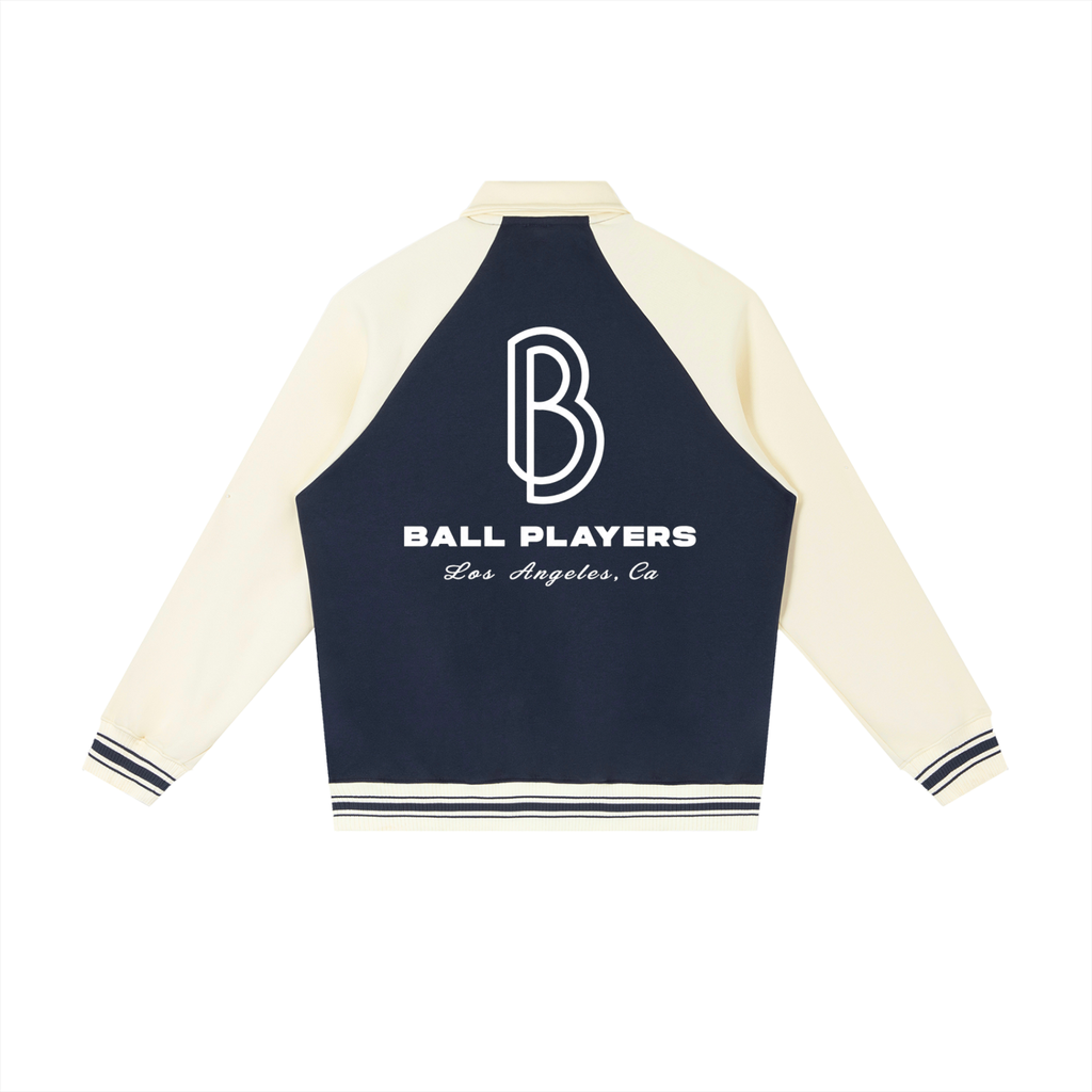 Contrast Raglan Sleeve Baseball Jacket