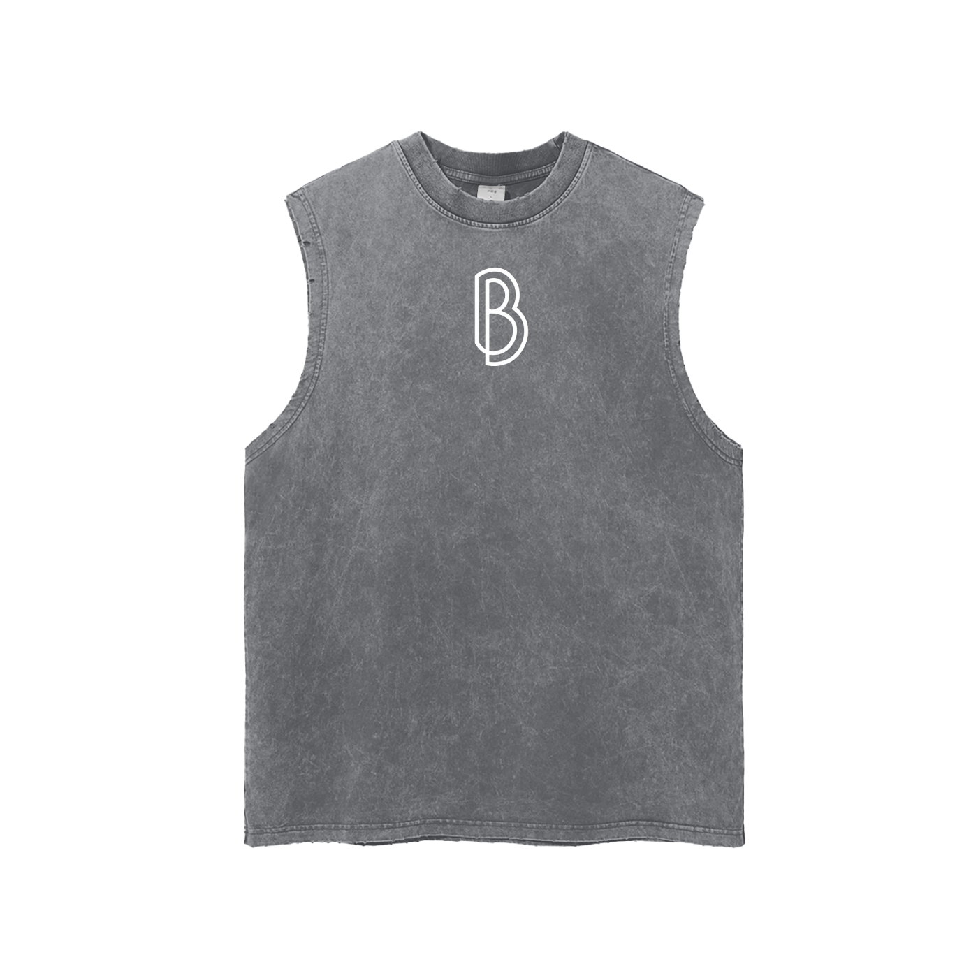 Snow Washed Frayed Hem Tank Top
