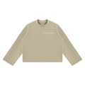 Unisex Mock Neck Raw Edge Boxy Sweatshirt