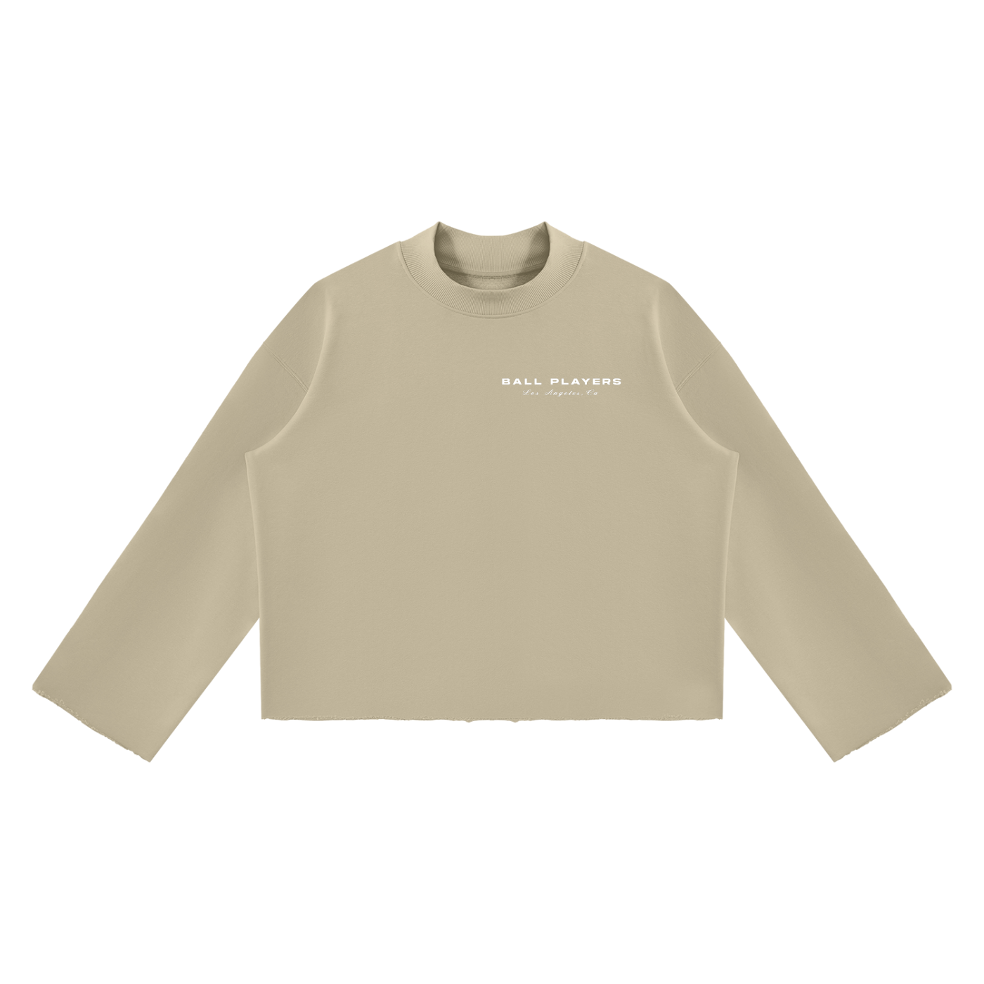 Unisex Mock Neck Raw Edge Boxy Sweatshirt