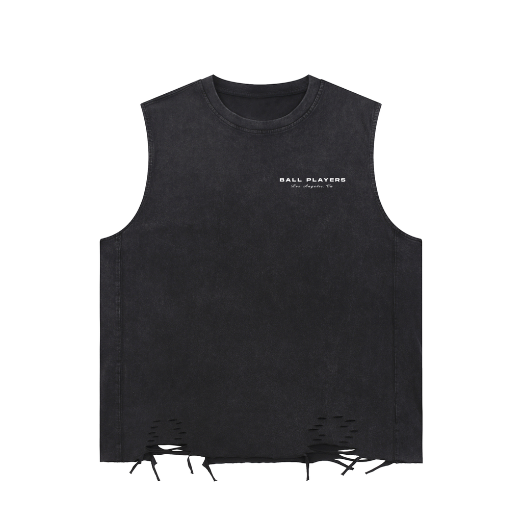 Snow Washed Raw-Hem Tank Top