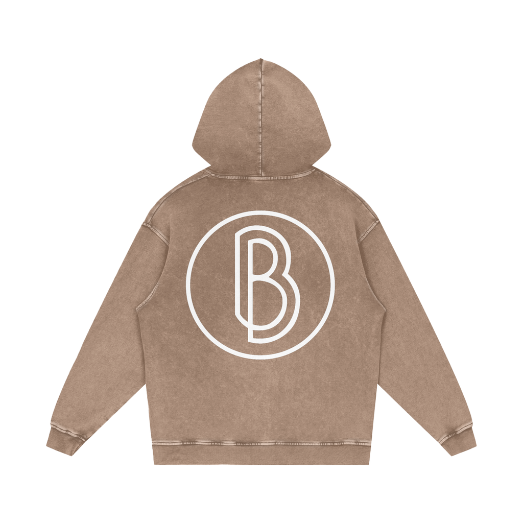Snow Washed Loose Cotton Hoodie