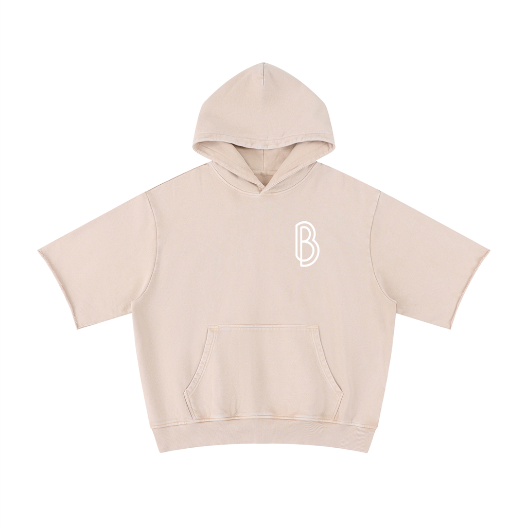 Unisex Mineral Wash Short Sleeve Hoodie