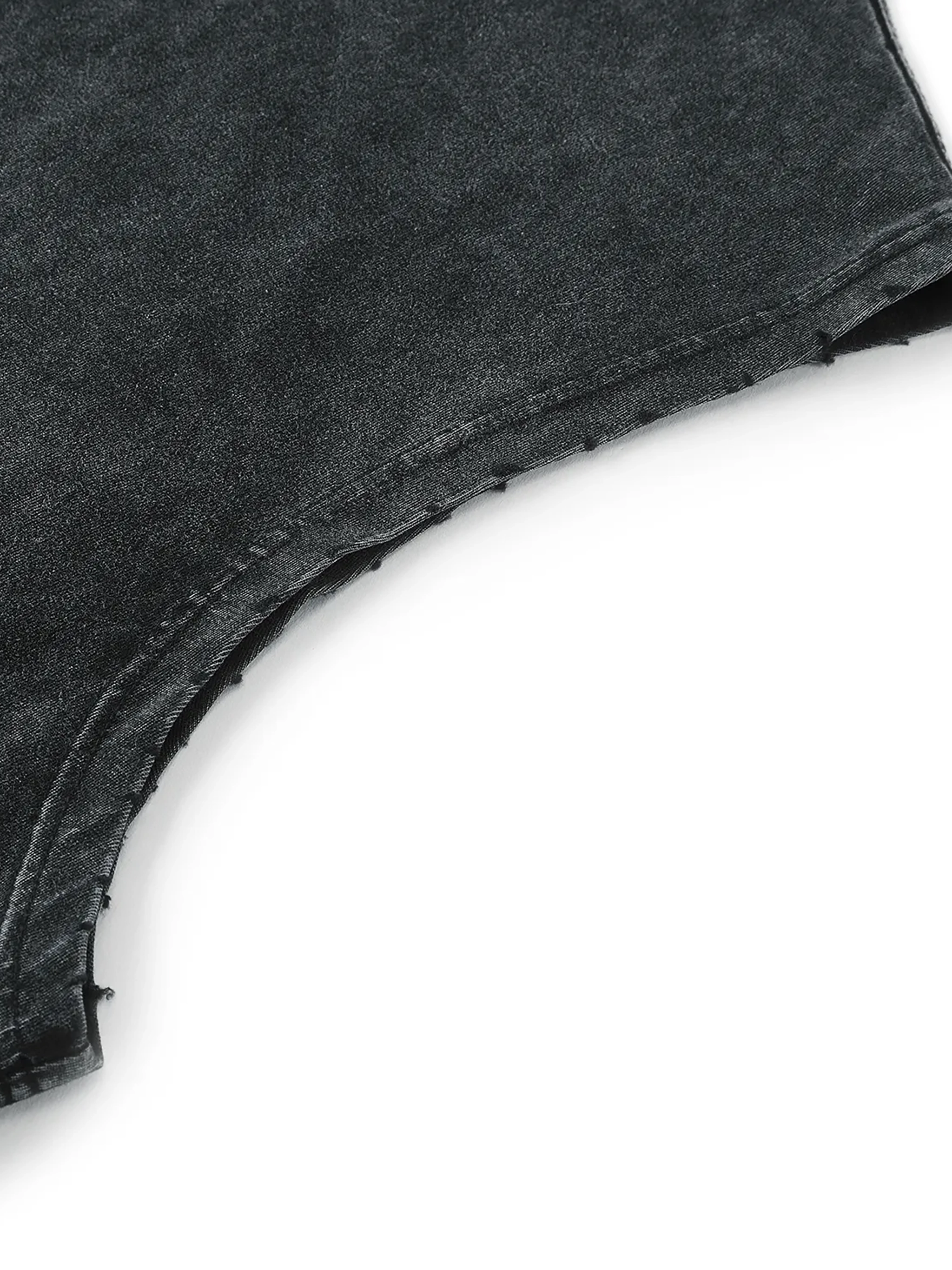 Snow Washed Frayed Hem Tank Top fabric detail view 2