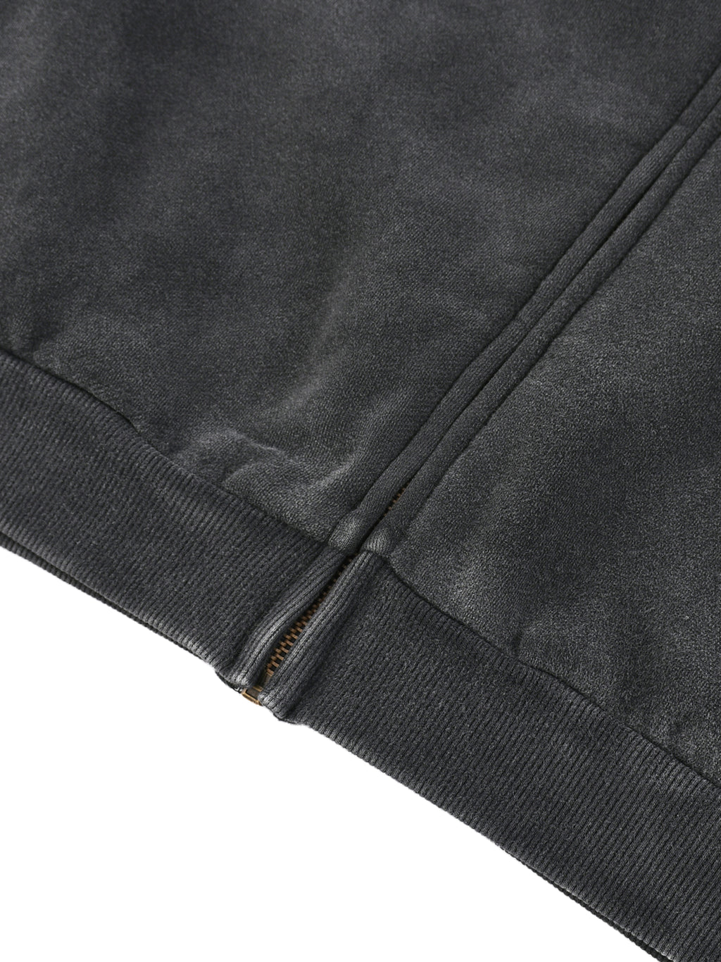 Vintage Washed Fleece Baseball Jacket fabric detail view 2
