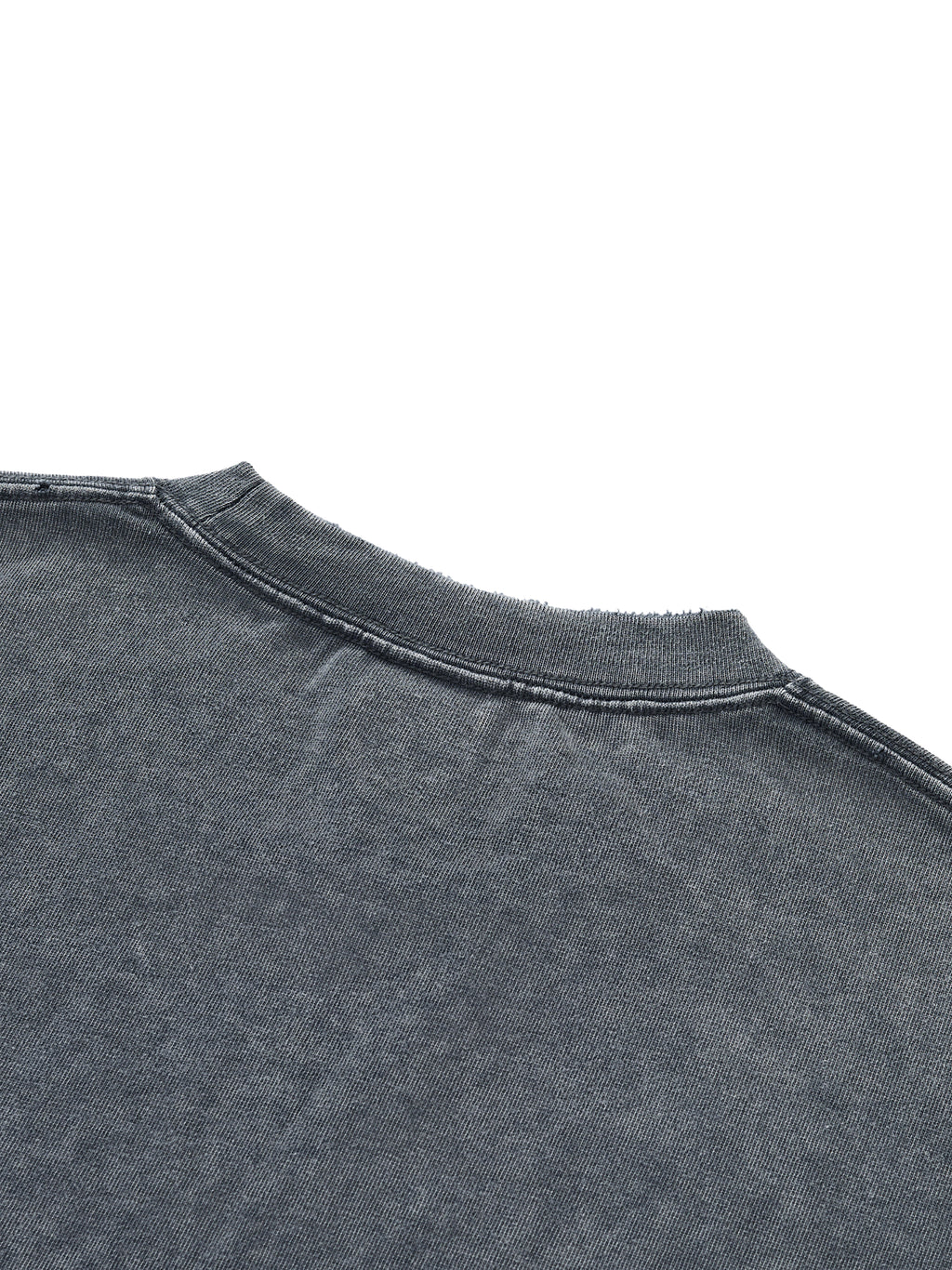Snow Wash Raw-Hem Boxy T-shirt fabric detail view 3