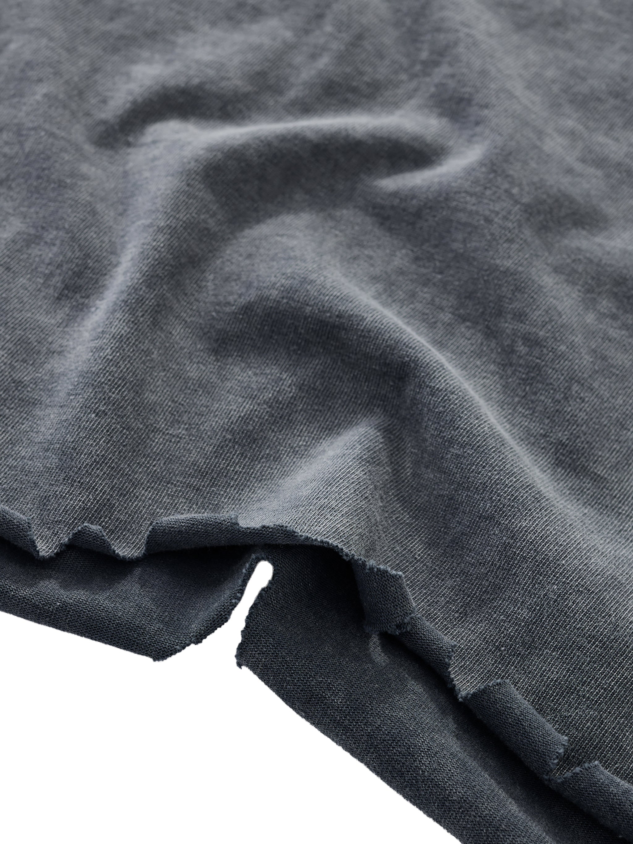 Snow Wash Raw-Hem Boxy T-shirt fabric detail view 6