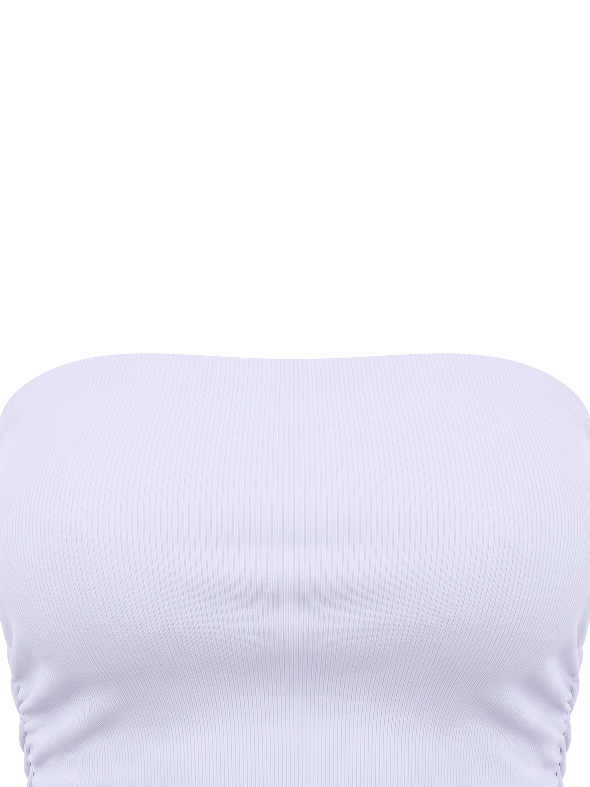 Women’s Ruched Cropped Yoga Tube Top fabric detail view 1