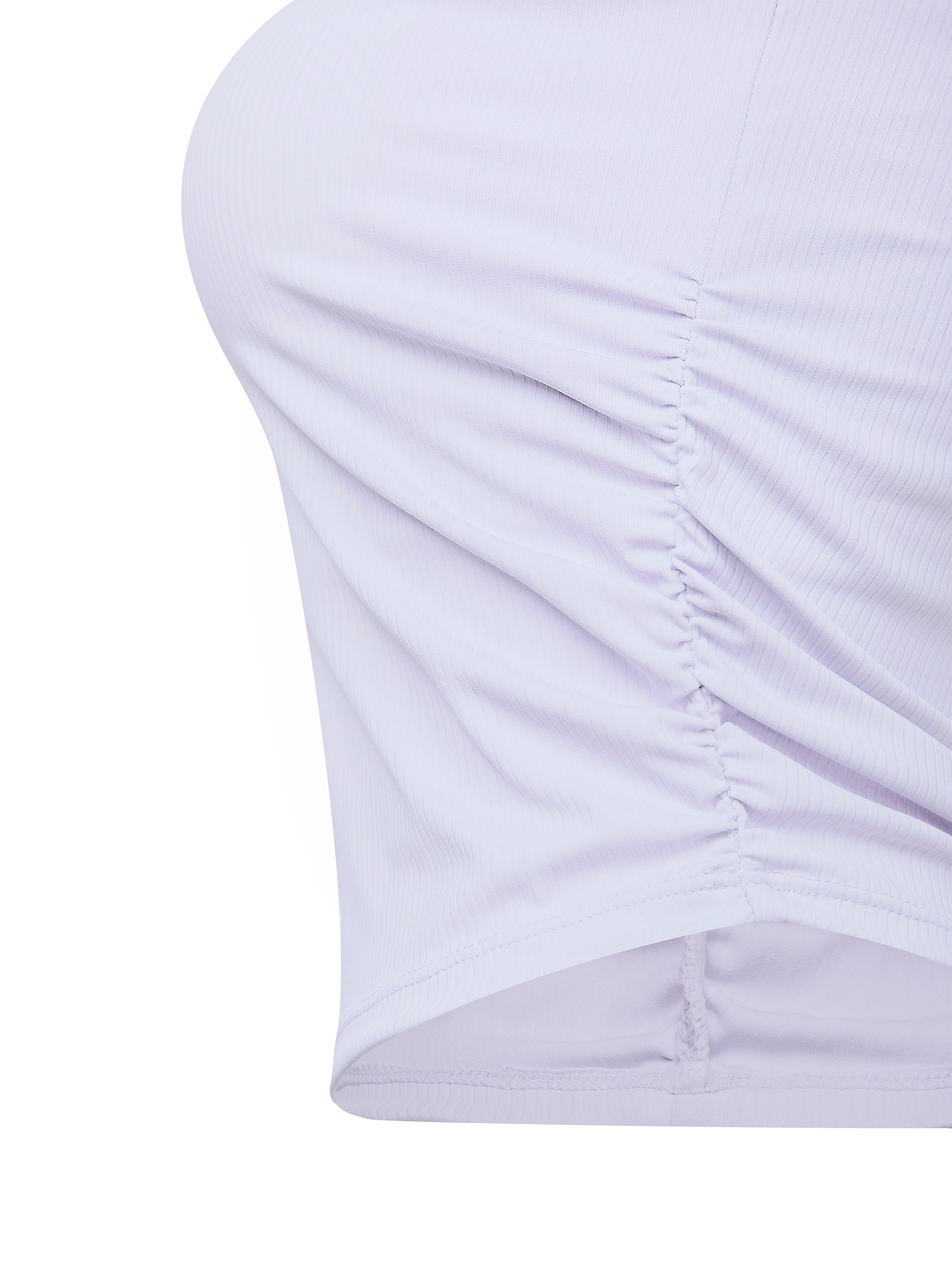 Women’s Ruched Cropped Yoga Tube Top fabric detail view 4