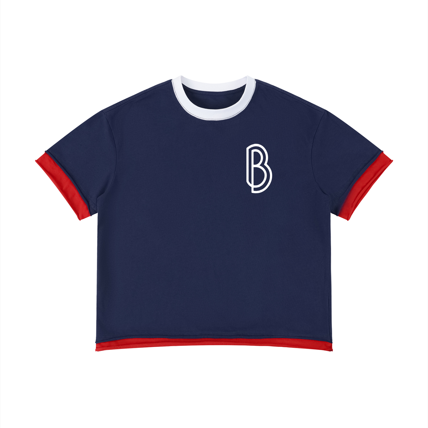 Unisex Boxy Color Block T-Shirt