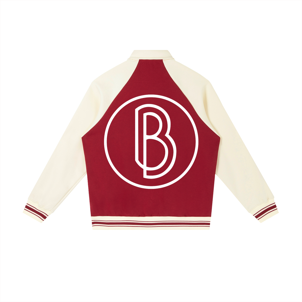 Contrast Raglan Sleeve Baseball Jacket