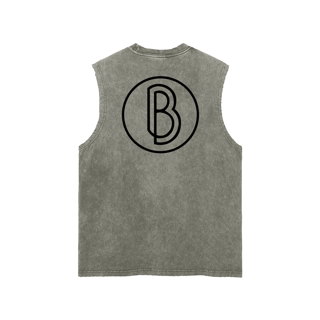 Snow Washed Frayed Hem Tank Top