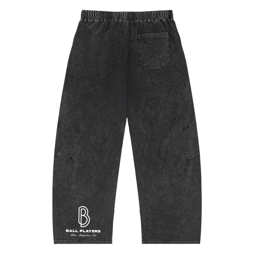 Snow Wash Drawstring Cotton Pants