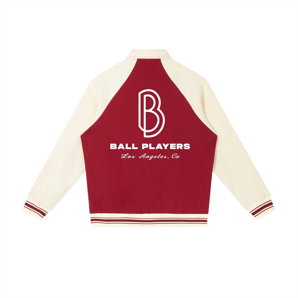 Contrast Raglan Sleeve Baseball Jacket