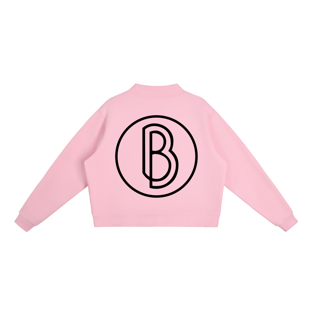 Essential Fleece Mock-Neck Crew Sweatshirt