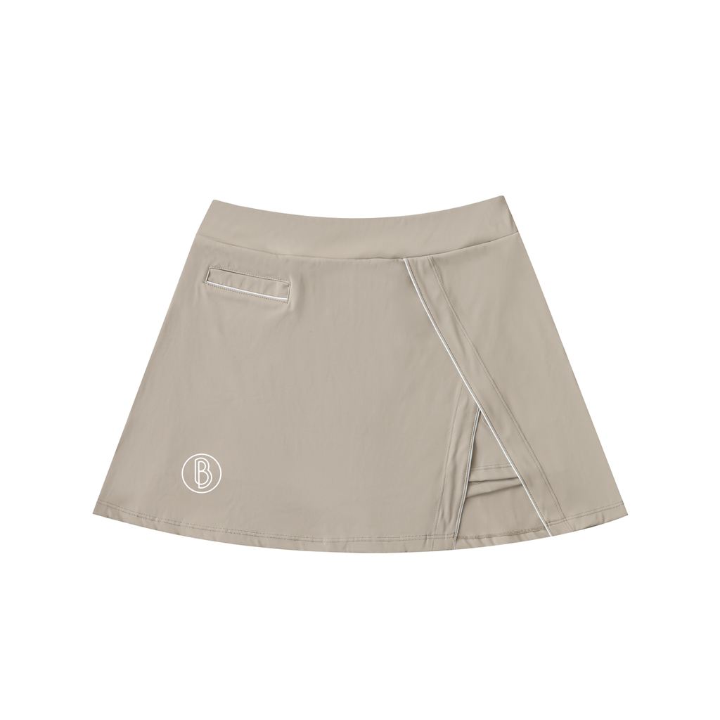 High-Waist Pocketed A-Line Skirt