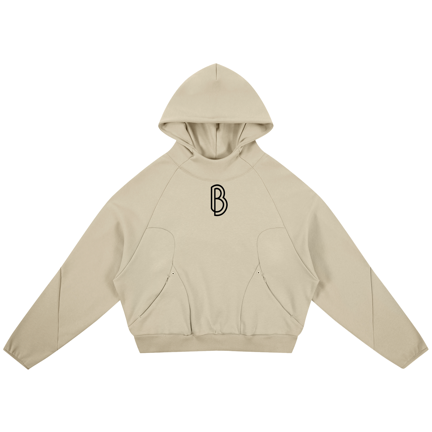 Curved Panel Raglan Hoodie