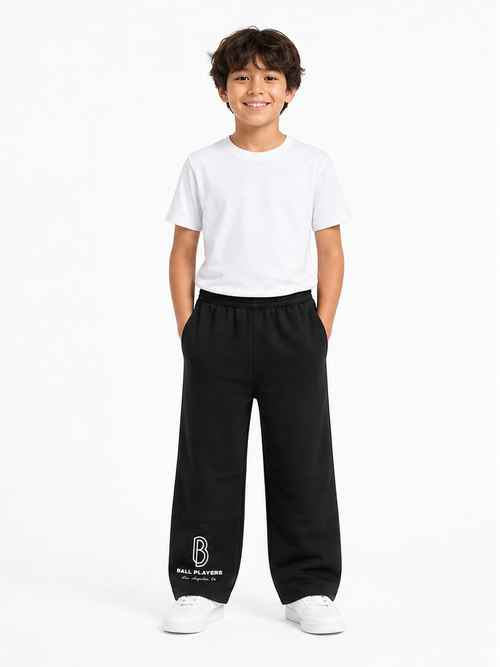 Essential Kids’ Straight-Leg Sweatpants front model view