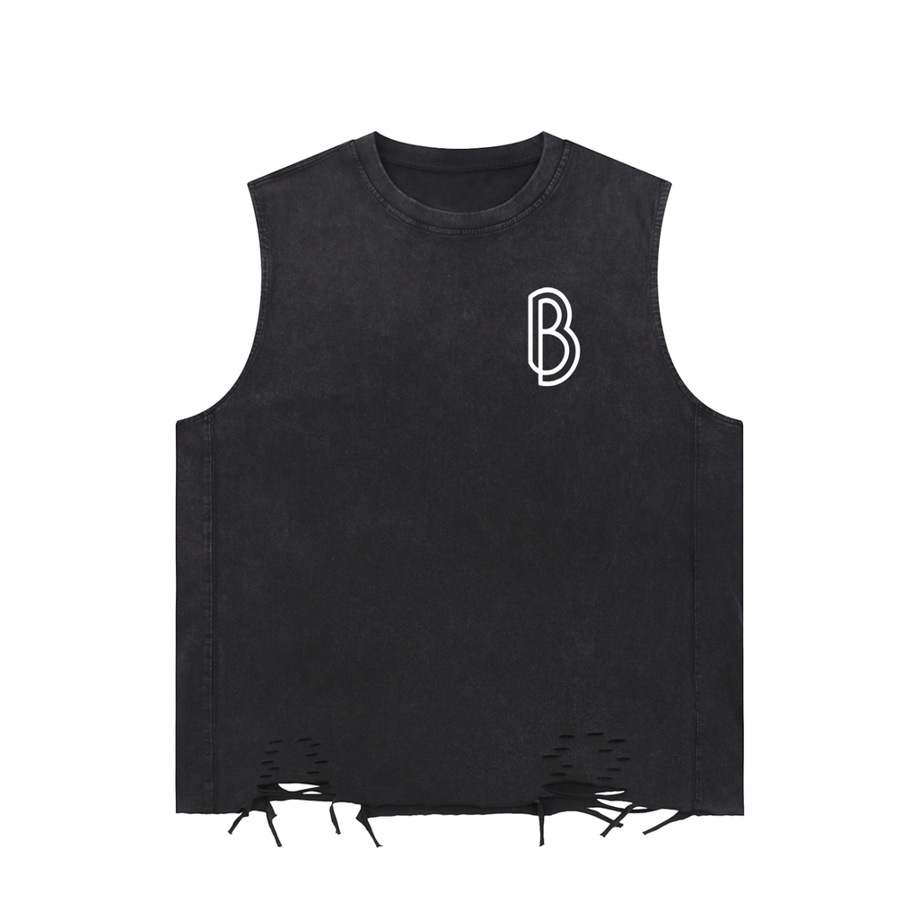 Snow Washed Raw-Hem Tank Top