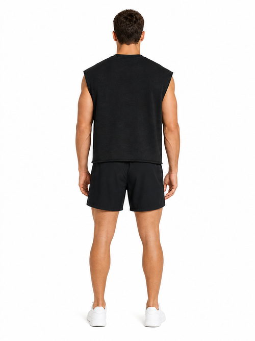French Terry Boxy Tank Top back model view