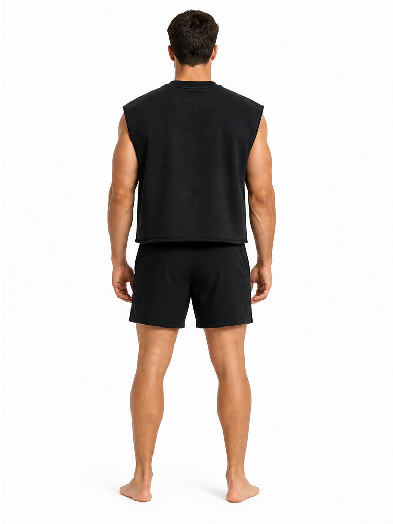 French Terry Boxy Tank Top back model view