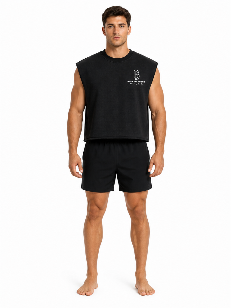 French Terry Boxy Tank Top front model view