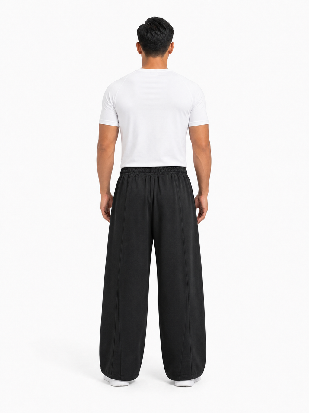 Heavyweight Wide Leg Panel Sweatpants back model view