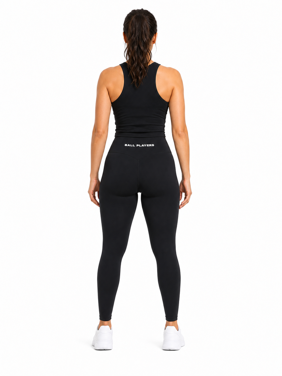 High-Waisted Yoga Leggings back model view