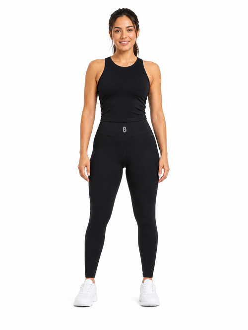 High-Waisted Yoga Leggings front model view