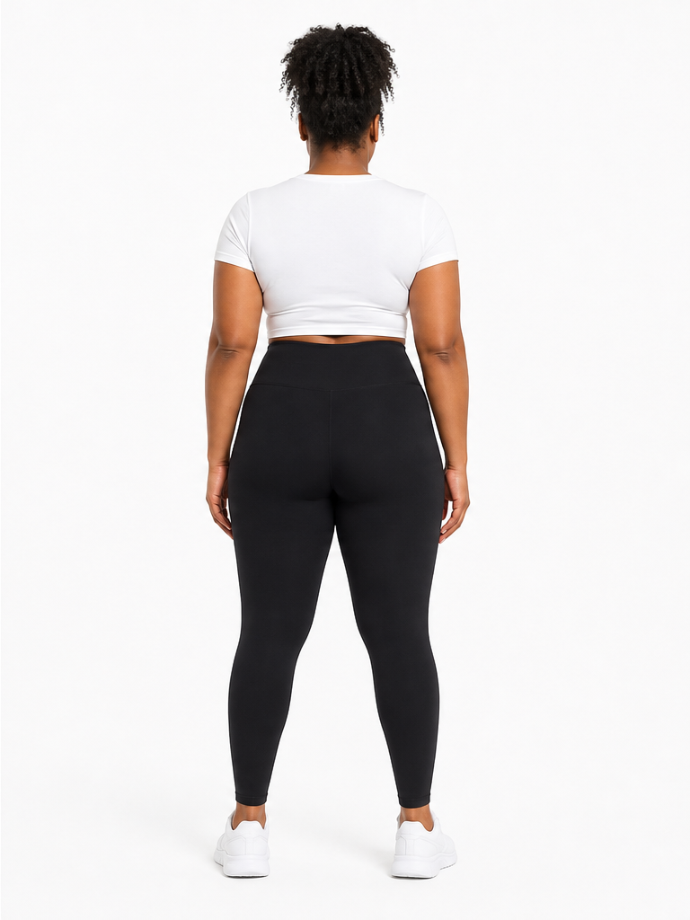 High-Waisted Yoga Leggings back model view