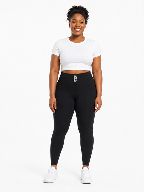High-Waisted Yoga Leggings front model view
