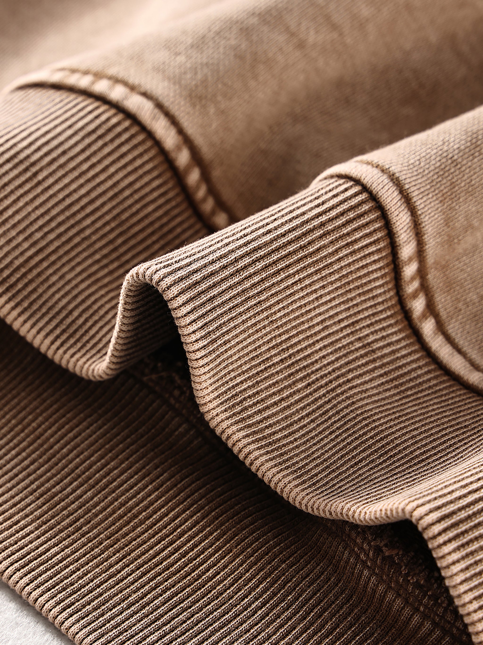 Snow Washed Loose Cotton Hoodie fabric detail view 1